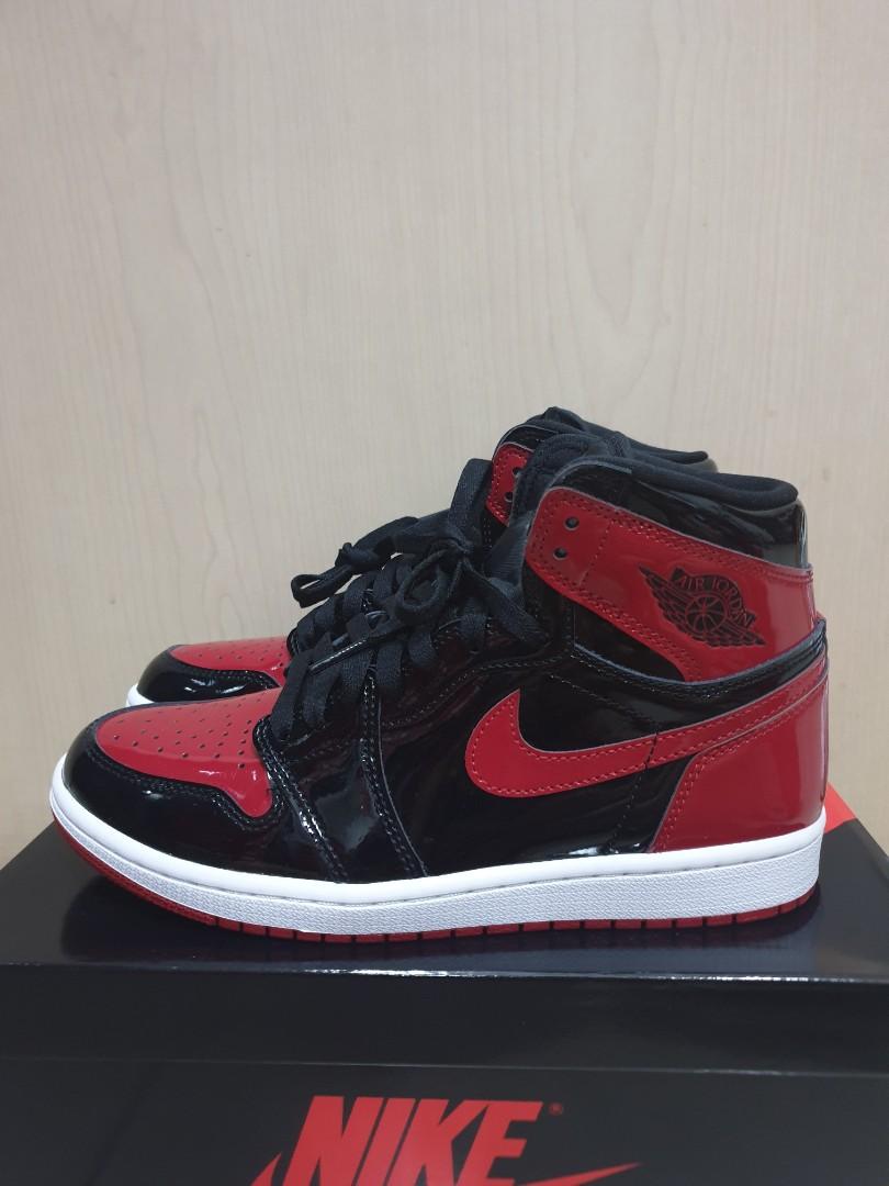 US 8 VNDS Air Jordan 1 High Patent Bred Men s Fashion Footwear Sneakers on Carousell
