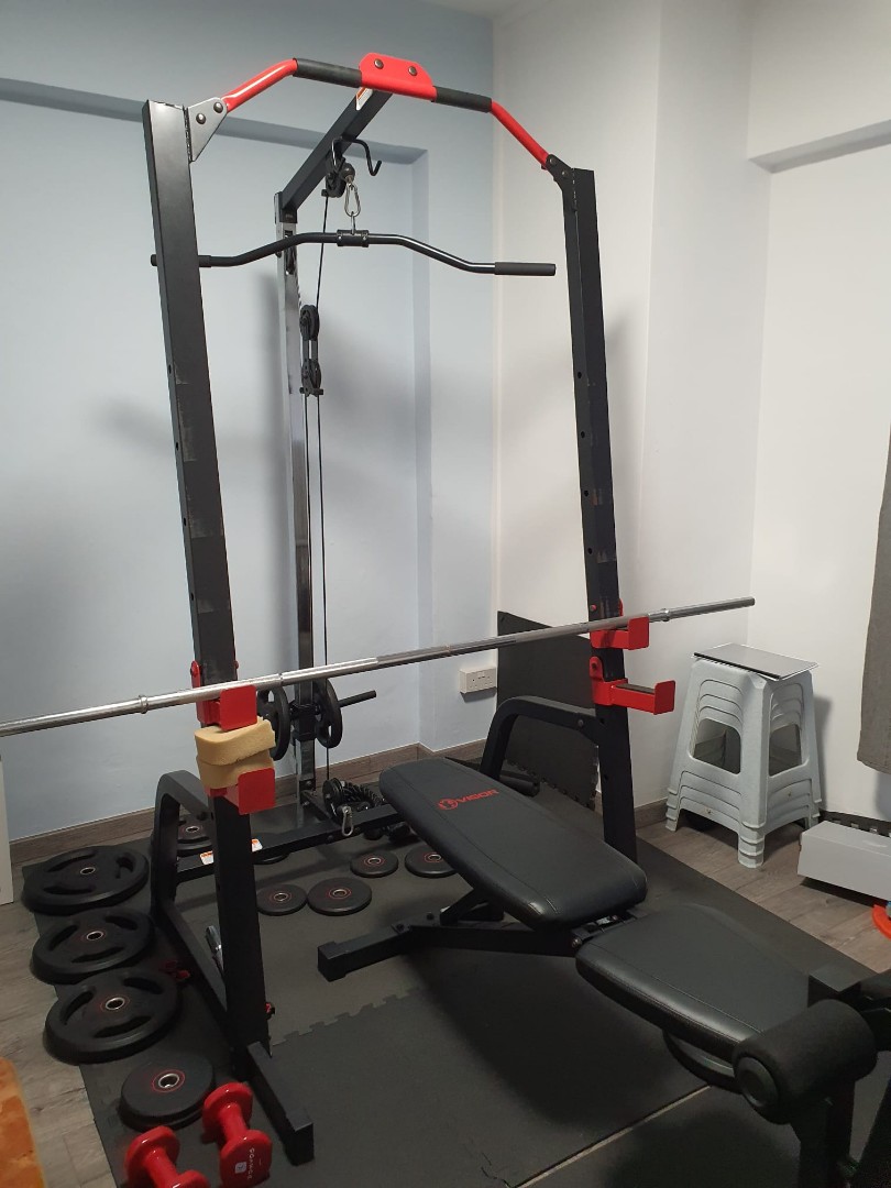 Vigor Squat Rack, Bench & Rowing Machine Combo, Sports Equipment ...