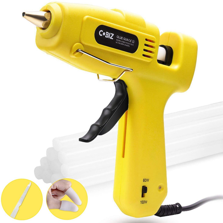 W3 Hot Glue Gun High Temp Cobiz Full Size Not Mini 60 100w Dual Power Heavy Duty Melt Glue