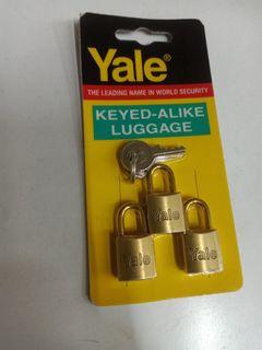 YALE  Luggage Padlock Keyed-Alike 
(3pcs/set) #V633-3