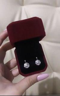 💯RUSH 0.50ct Diamond Parol Earrings in 18k White Gold