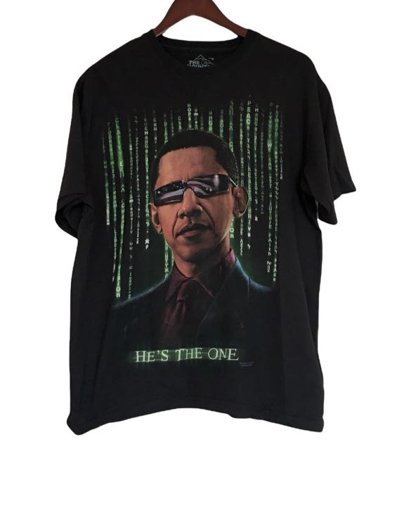 2008 The Mountain Obama The Matrix Parody Shirt, Men's Fashion