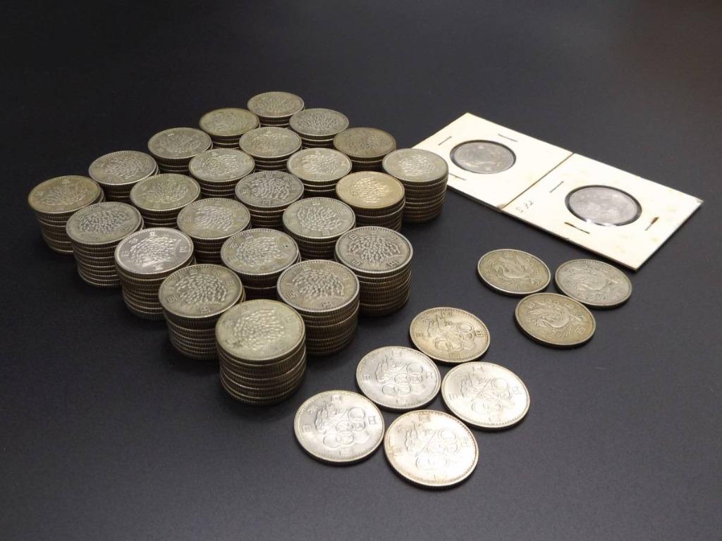 共240枚大米100日元銀幣：230枚鳳凰100日元銀幣5枚東京奧運會100日元銀幣5枚, 興趣及遊戲, 收藏品及紀念品, 錢幣- Carousell
