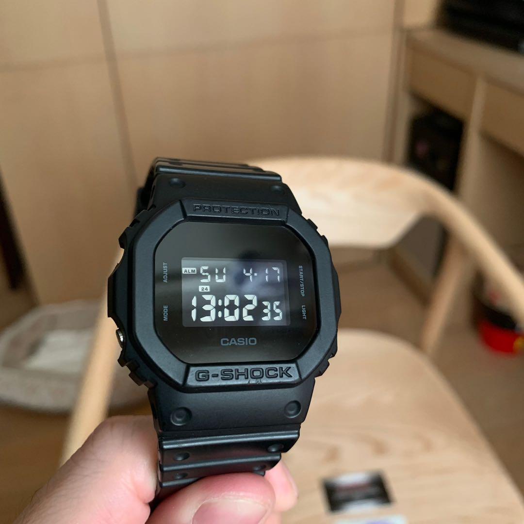 二手美品 casio G-SHOCK DW-5600BB 數位電子錶 全黑 黑魂