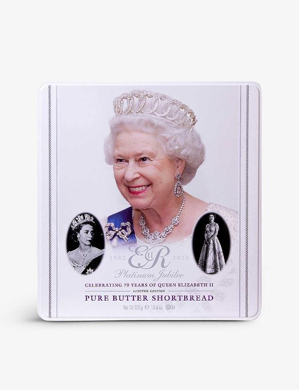 )英女皇限量版 WALKERS Platinum Jubilee shortbread 餅乾 tin 300g, 嘢食 & 嘢飲, 禮品籃和禮