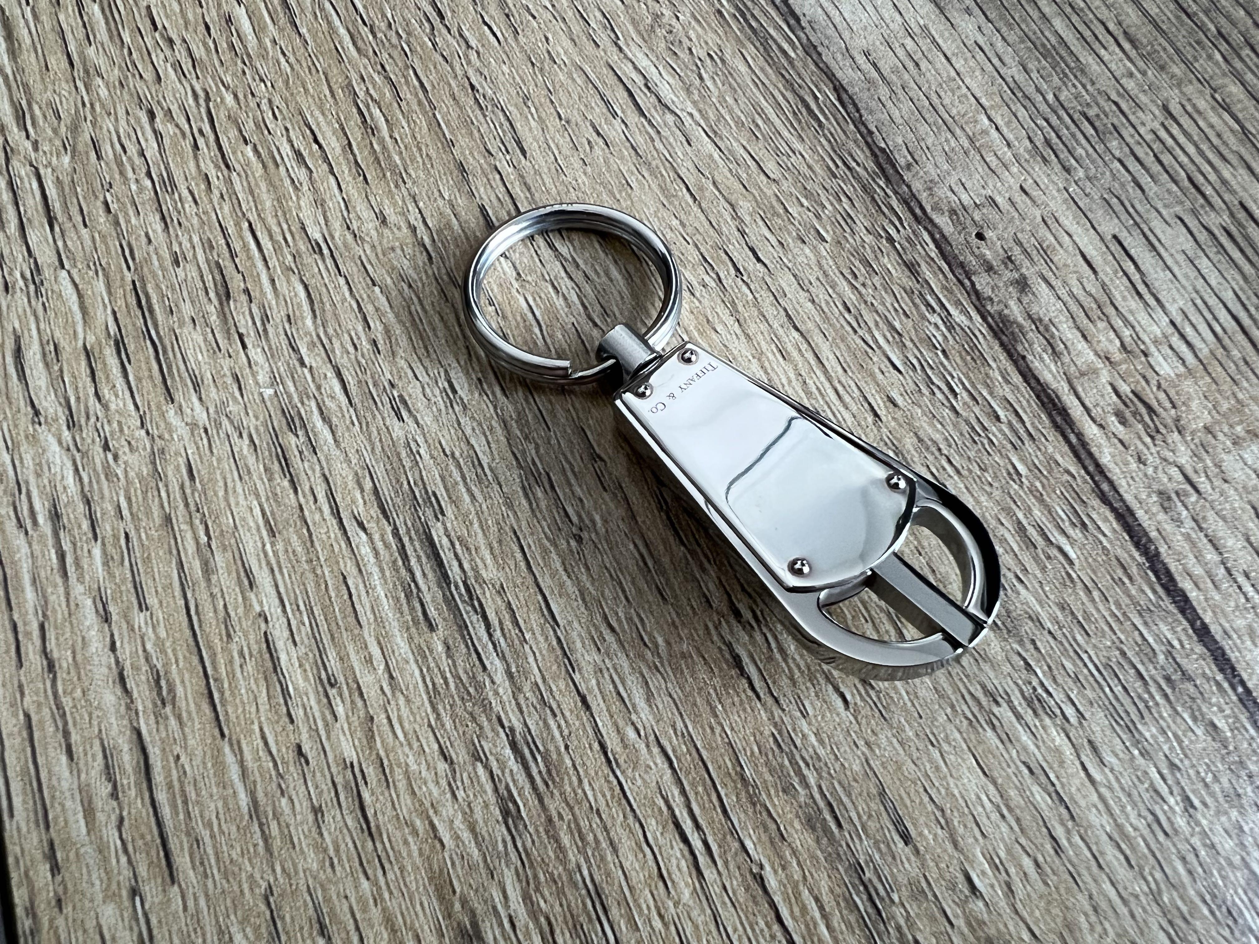 Tiffany 1837 Makers valet key ring in sterling silver and stainless steel.