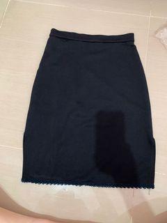 A line lace double slit skirt