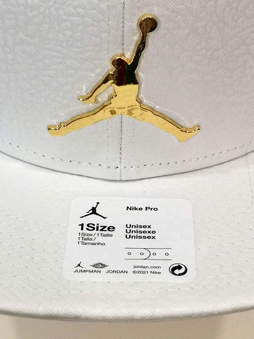 White and 2025 gold jordan hat