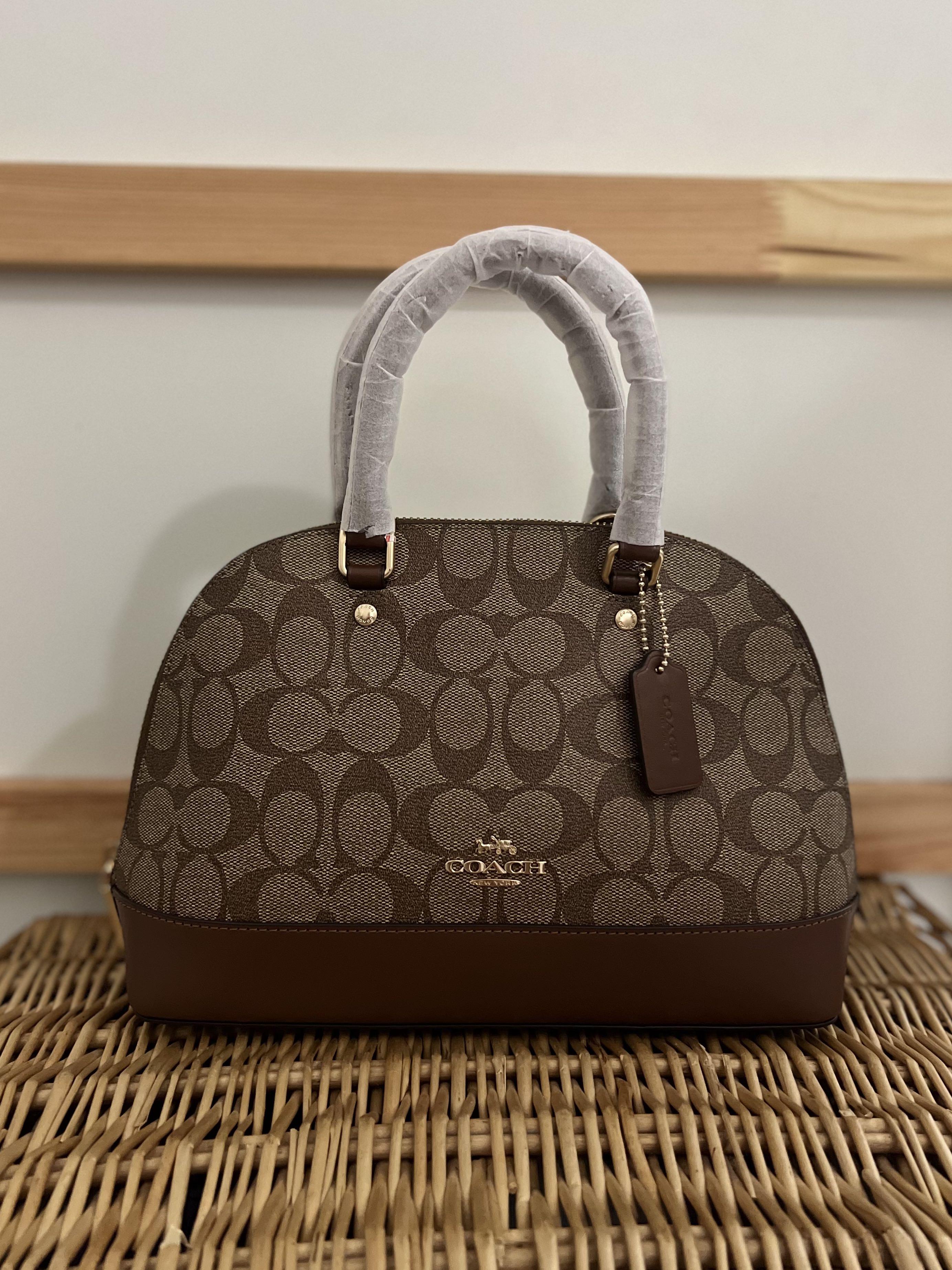 Authentic Coach Mini Sierra In signature khaki saddle Women s