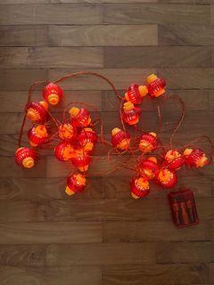Battery Operated Chinese New Year Lantern Red String LED Light