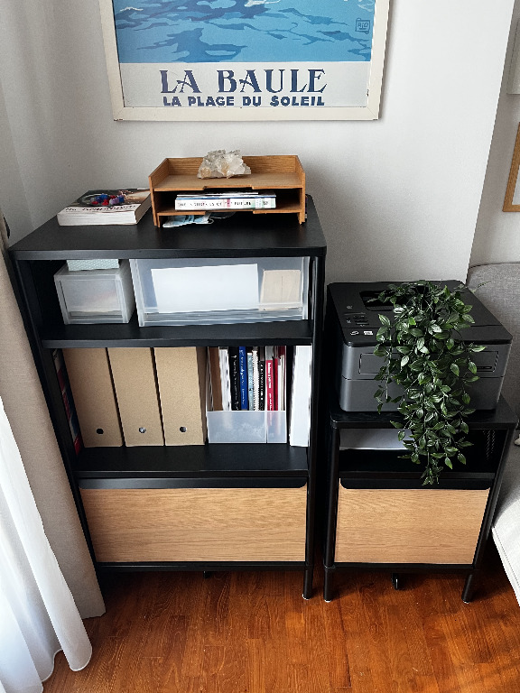 Bekant storage outlet unit on legs