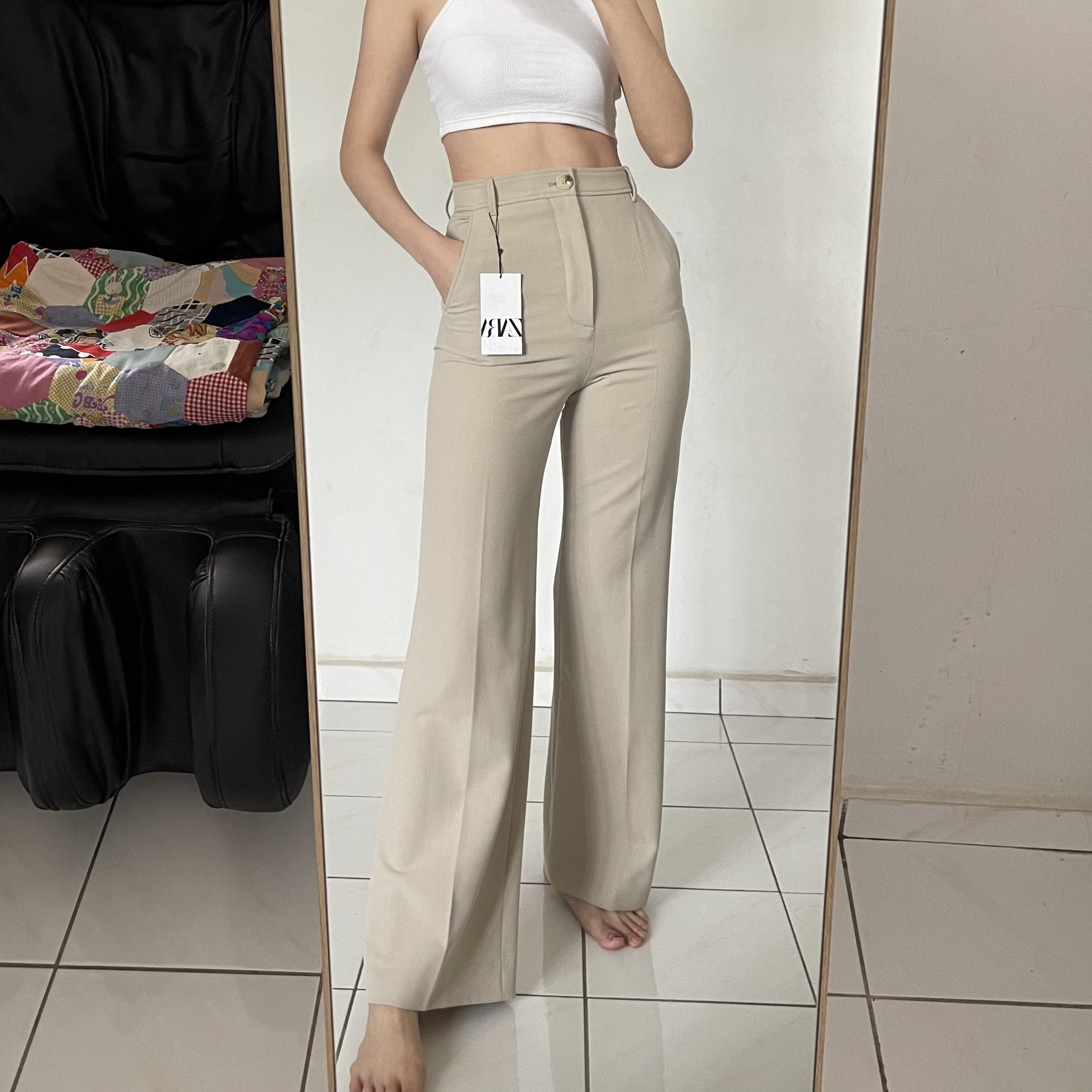 ZARA WOMAN New With Tag HIGHWAISTED PANTS TROUSERS LIGHT BLUE NEW Size Xs   eBay