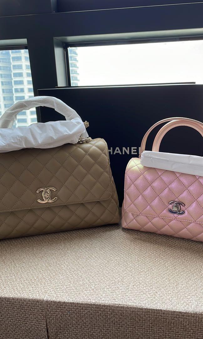 Chanel Bag Coco Handle 21 Dark Beige Iridescent Women S Fashion Bags Wallets Shoulder Bags On Carousell
