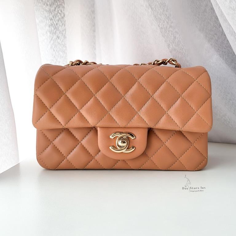 chanel 21p caramel mini rectangular