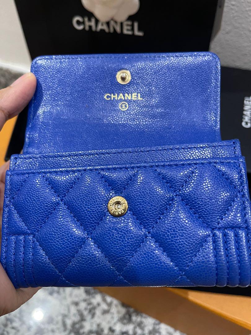 Chanel card holder LGHW (royal blue), Luxury, Bags & Wallets on Carousell