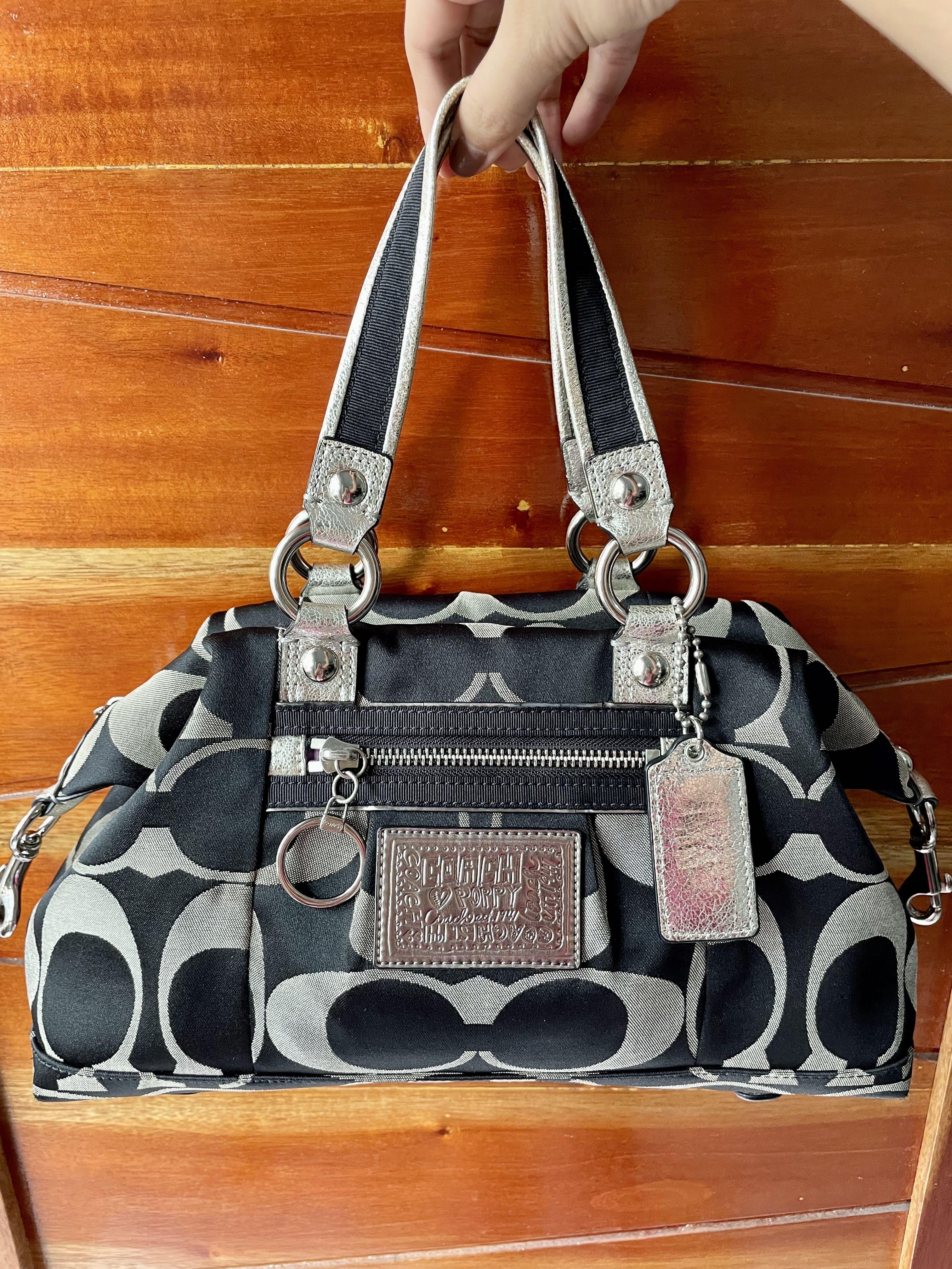 Coach Poppy Liquid Glam Gloss Black Patent Leather Spotlight Shoulder Bag |  eBay