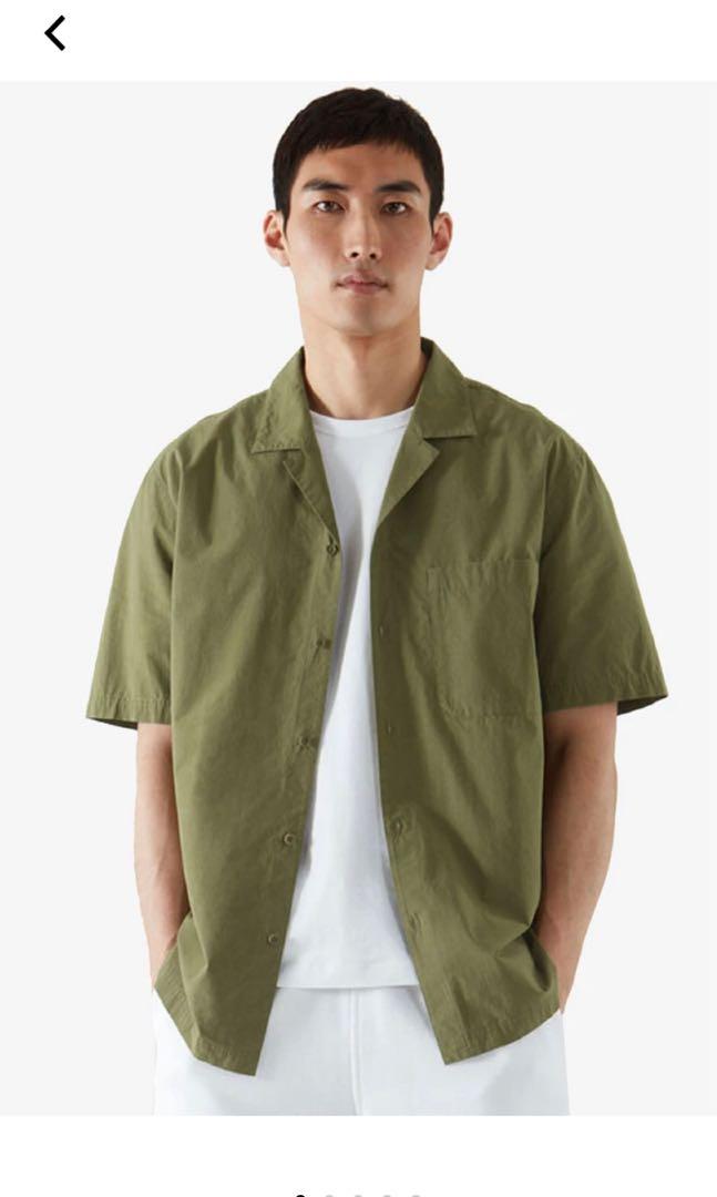COS Mens Relaxed Fit Camp Collar Shirt in Green, Men's Fashion, Tops &  Sets, Tshirts & Polo Shirts on Carousell