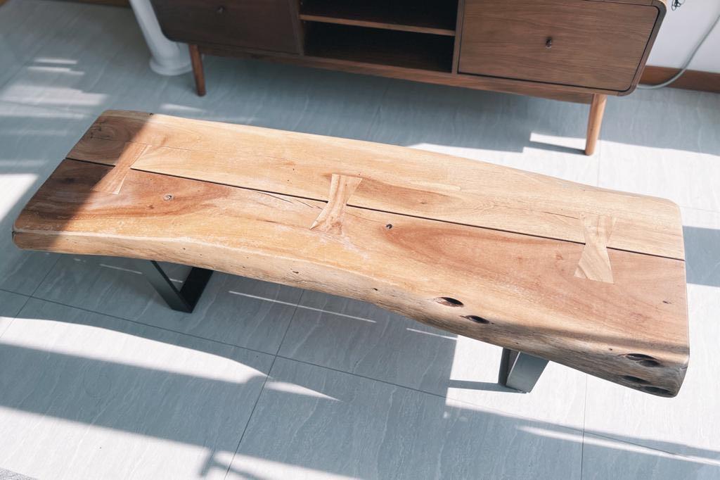 CRATE AND BARREL YUKON COFFEE TABLE, Furniture & Home Living, Furniture