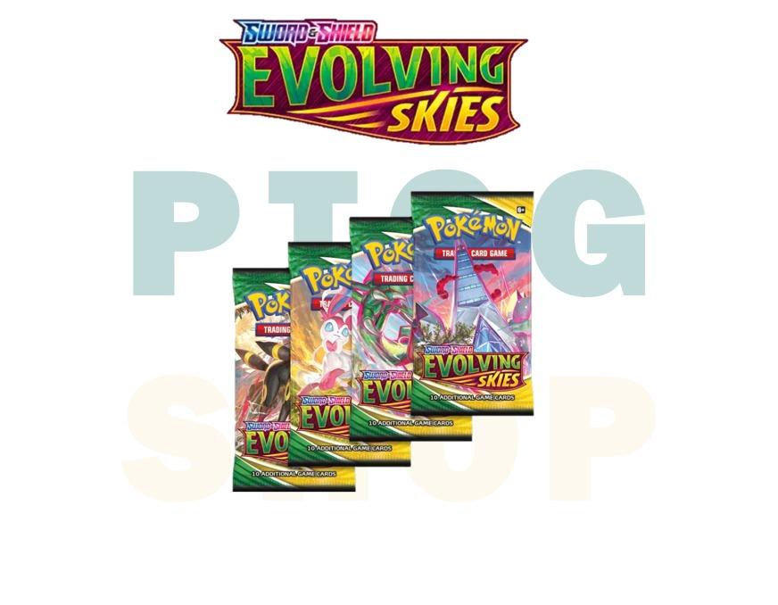 Evolving Skies Booster Packs (SS7) - Pokemon TCG Sword & Shield 7 cards,  Hobbies & Toys, Toys & Games on Carousell