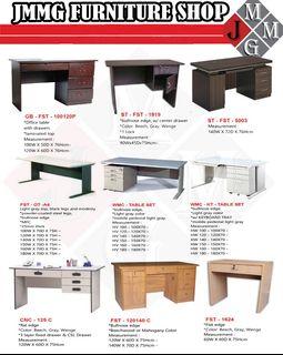 freestanding office table with fixed drawer + office partition + restaurant pantry + barstool + stackable