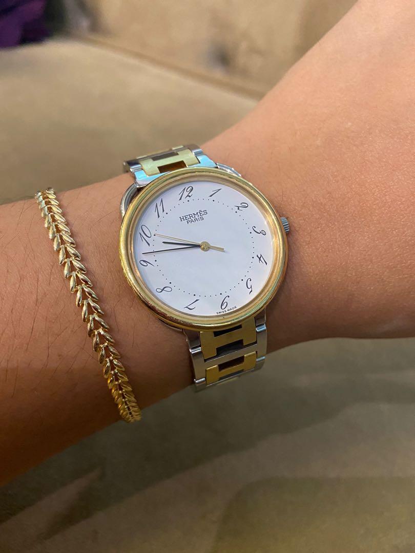 HERMES Arceau 34mm Two Tone Watch