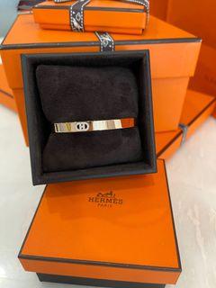 Hermés h’D ancre 18K rose gold diamond bangles 