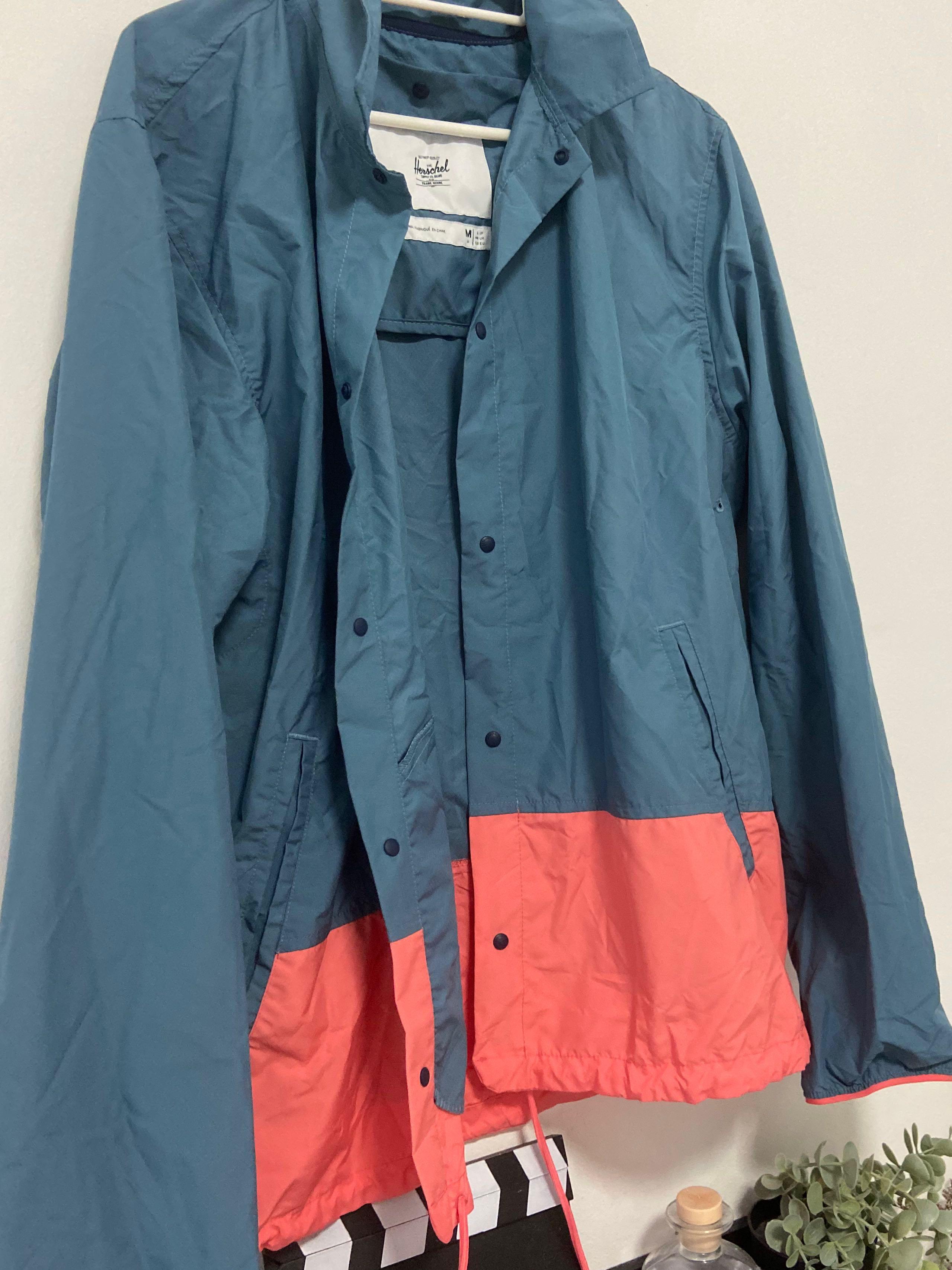 Herschel windbreaker raincoat baby blue pink