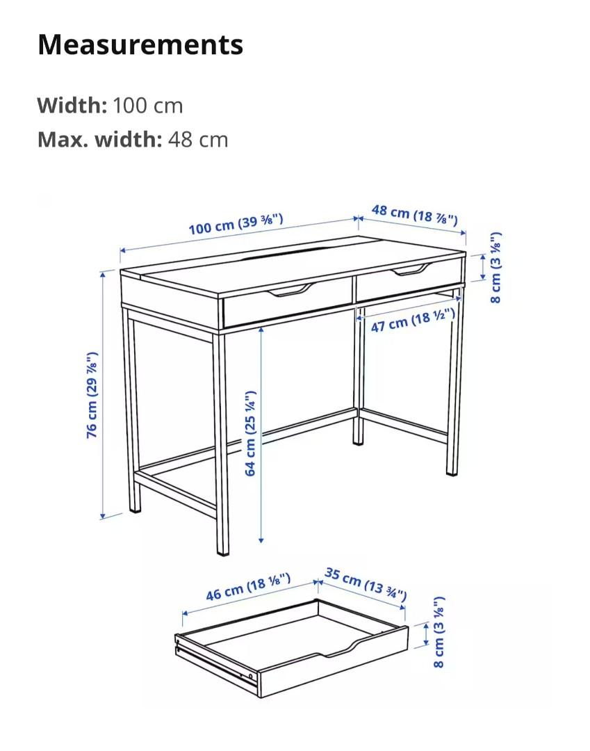 IKEA Alex desk, Furniture & Home Living, Furniture, Tables & Sets on