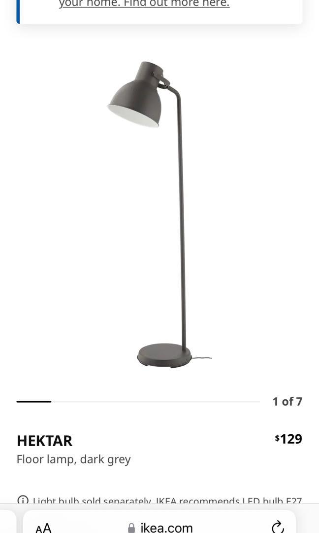 Ikea floor lamp metal, Furniture & Home Living, Lighting & Fans