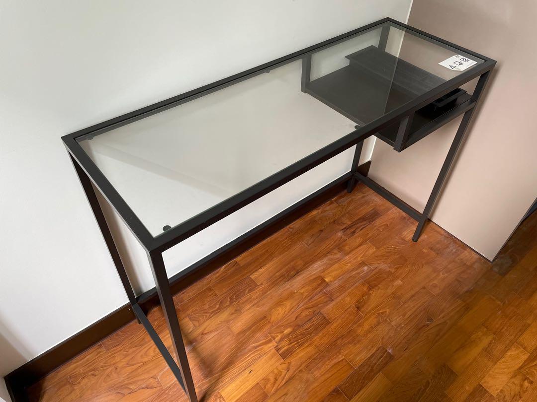 Ikea Glass Study Table, Furniture & Home Living, Furniture, Tables