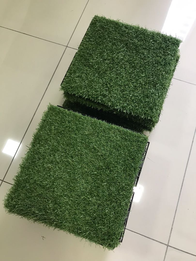 IKEA RUNNEN artificial grass x 2 sets, Furniture & Home Living, Home