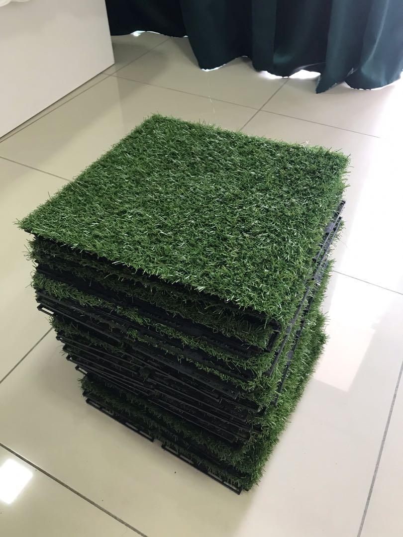 IKEA RUNNEN artificial grass x 2 sets, Furniture & Home Living, Home