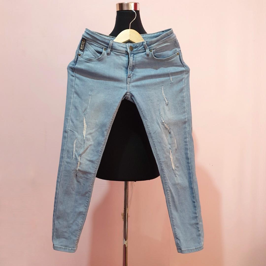 Jag Tattered Denim Jeans Pants, Women's 