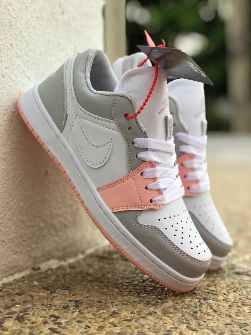 KASUT RAYA NIKE AIR JORDAN LOW GREY WHITE PEACH Women s Fashion