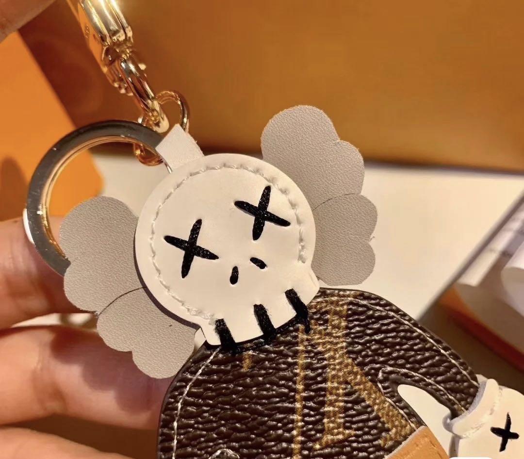 Kaws X LV Keychain with Box Pendant Schoolbag Charm Car Decoration Key  Chain Bag Accessories