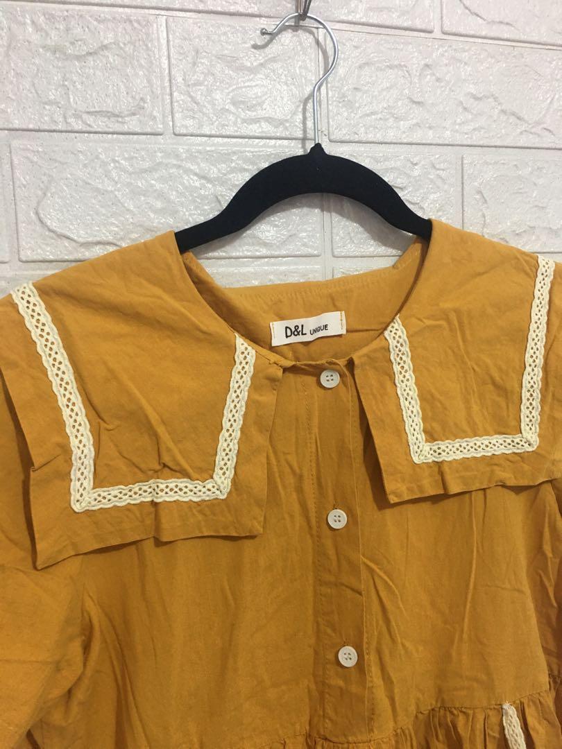 Korean mustard dress, Women's Fashion, Dresses & Sets, Dresses on Carousell