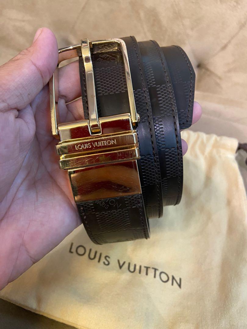 Louis Vuitton Black Damier Inifini Leather Boston Reversible Belt