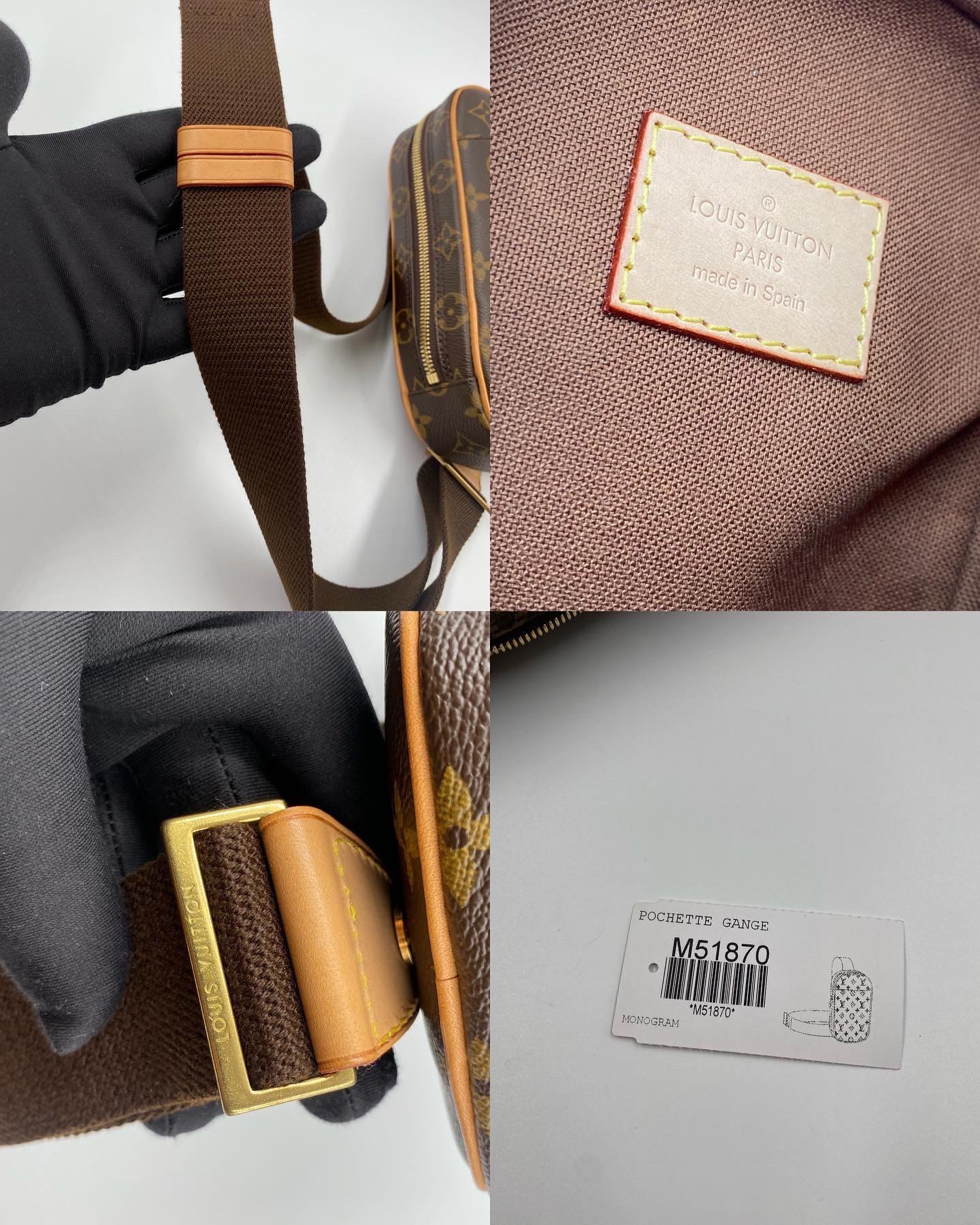 Louis Vuitton Monogram Pochette Gange M51870 Crossbody Bag Authentic 10764