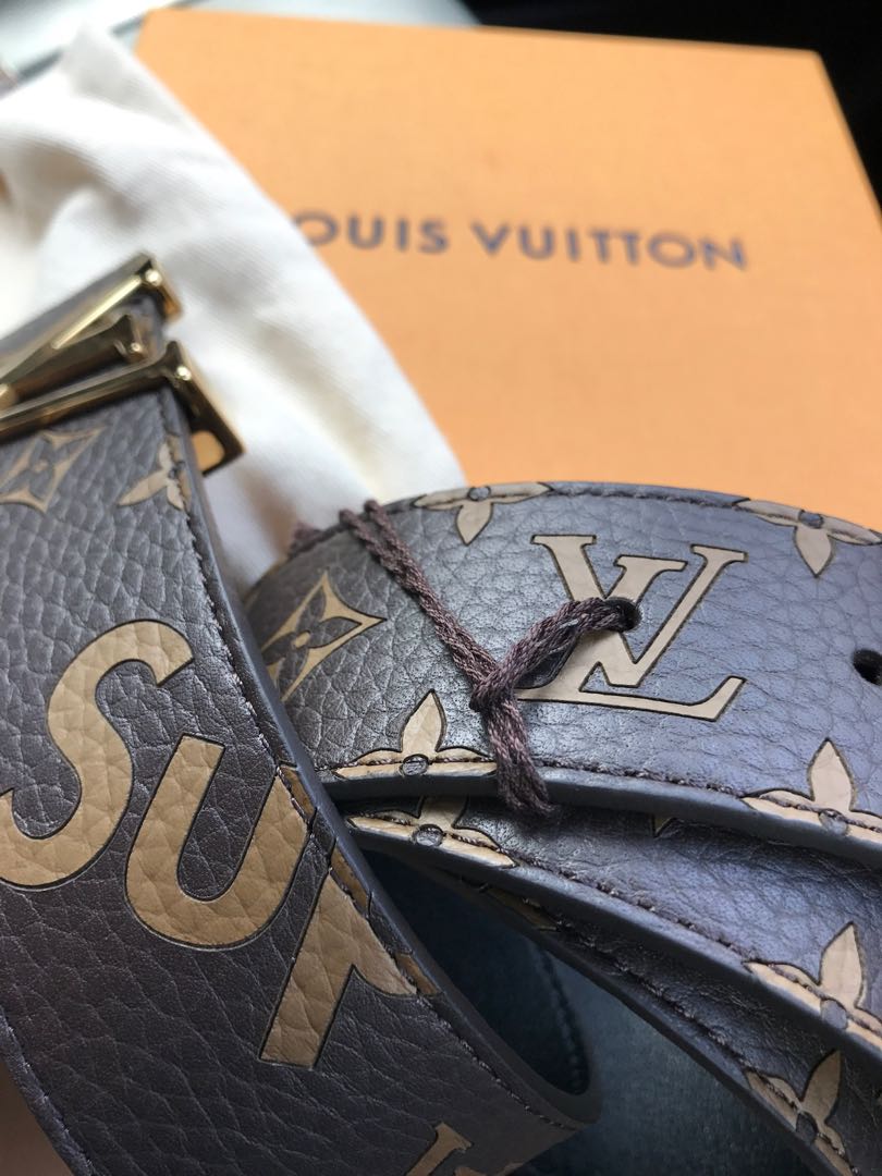 LV supreme Belt red, Luxury, Accessories on Carousell