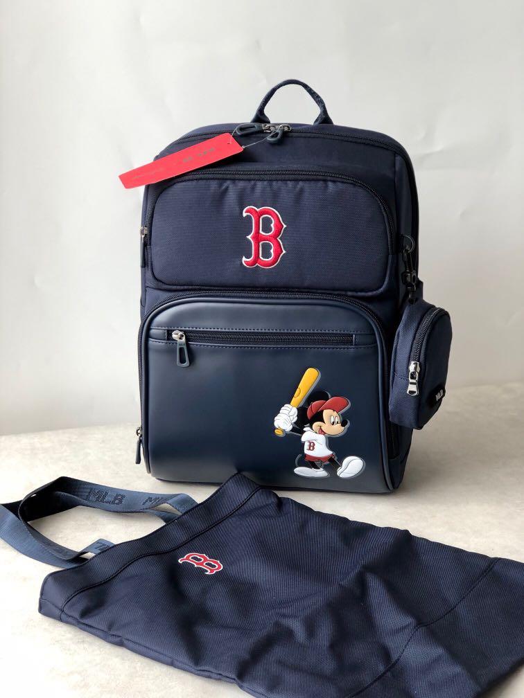 Balo MLB X Disney Nylon Backpack Boston Red Sox White 32BGK201143I   Sneaker Daily