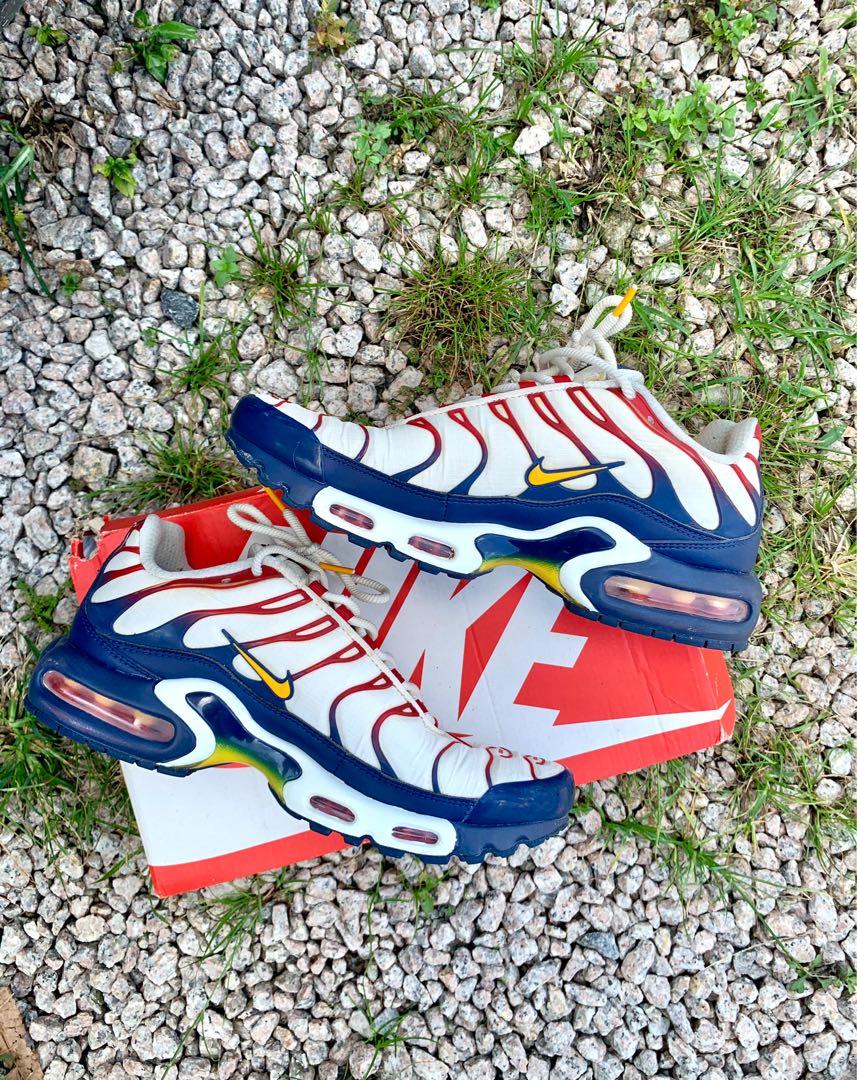 Air max plus 2024 white gym red