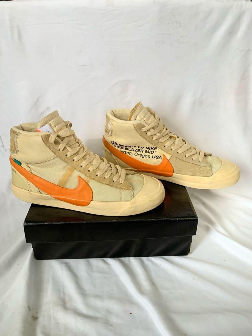 Nike blazer Mid off-white all hallow eve, Fesyen Pria, Sepatu