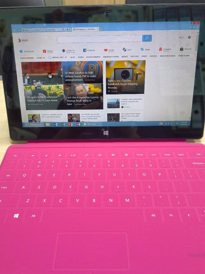 Notebook Surface Windows RT (Category: Laptops & Notebooks) located in Kubang Pasu. Submitted by zam15 (Listing ID 1156016421, Image 3). Description: Microsoft Surface Windows RT Notebook. 2GB RAM and 32GB Storage Expandable with micoSD USB port display screen : 10.6" WiFi, Bluetooth Magenta Touch Keyboard Anything you may ask me or just search for "Surface Windows RT" All in good condition, Internet Explorer and office 2013 already installed. Th