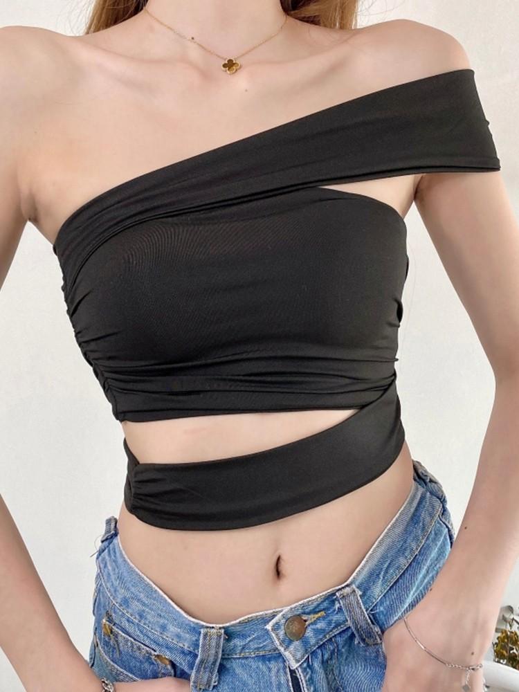One shoulder cutout top new arrivals