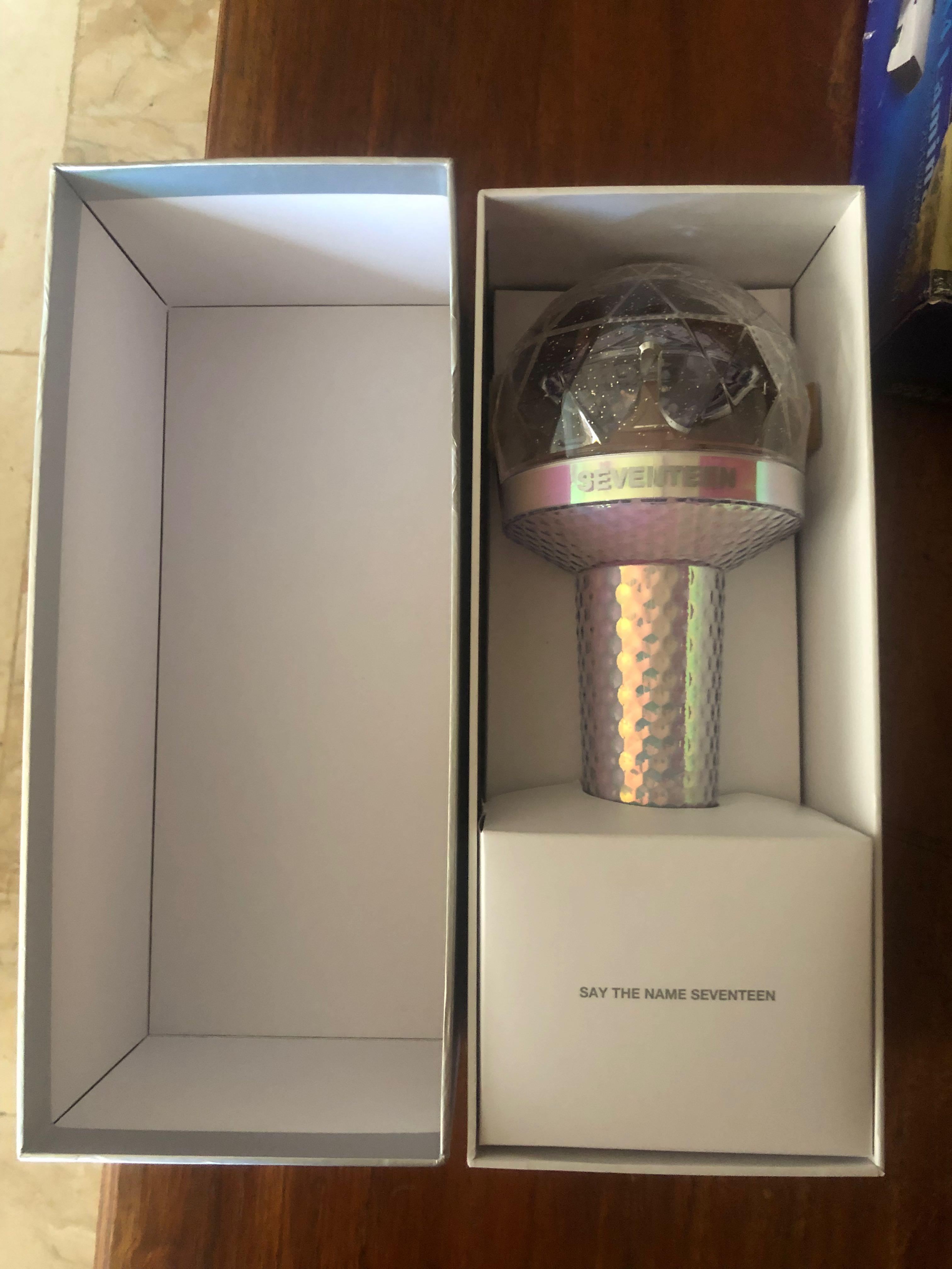 Original Seventeen lightstick caratbong (Category: K-Wave Merchandise) located in Manila. Submitted by anniine (Listing ID 1155960166, Image 1). Description: Fixed price Authentic Brought from weverse Some minor dents on the box have few scratch on the LS ❌️ sensitive buyer.