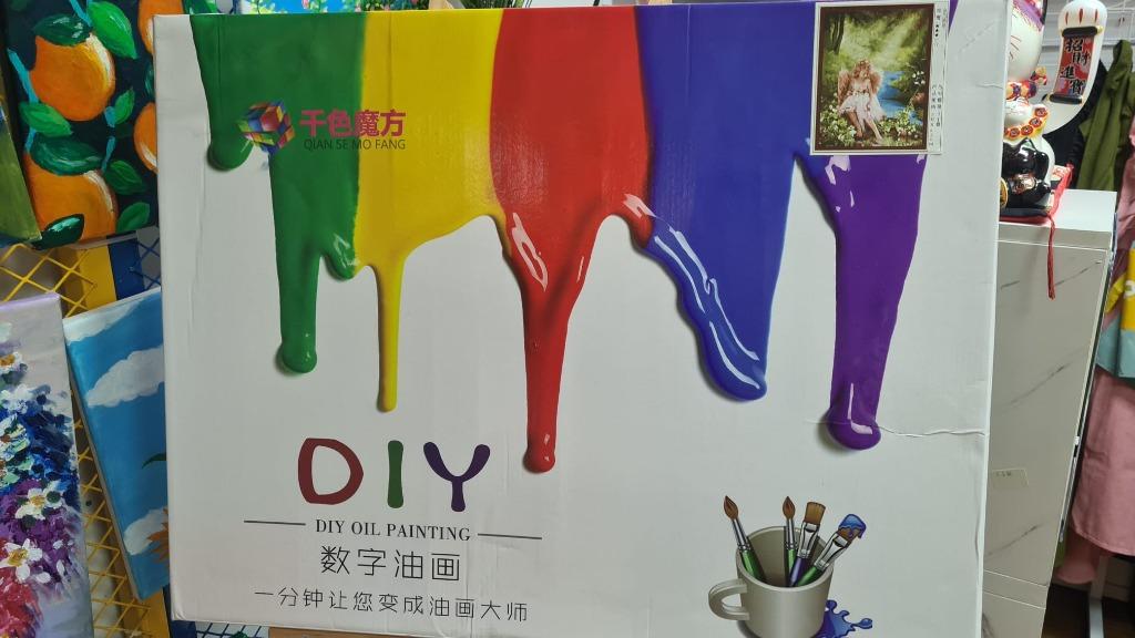 INSTOCK! DIY CANVA Paint by Number Girl sitting on a rock with