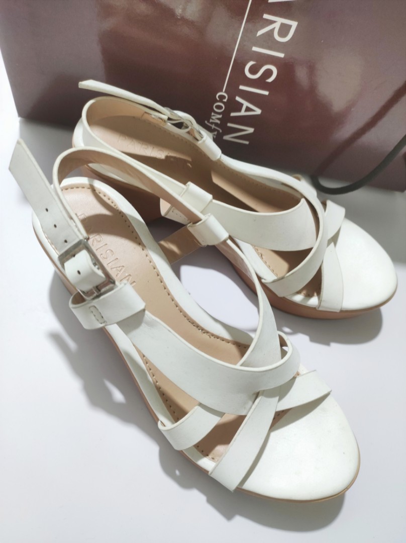 Parisian White Wedge Sandals, Women's Fashion, Footwear, Sandals on ...