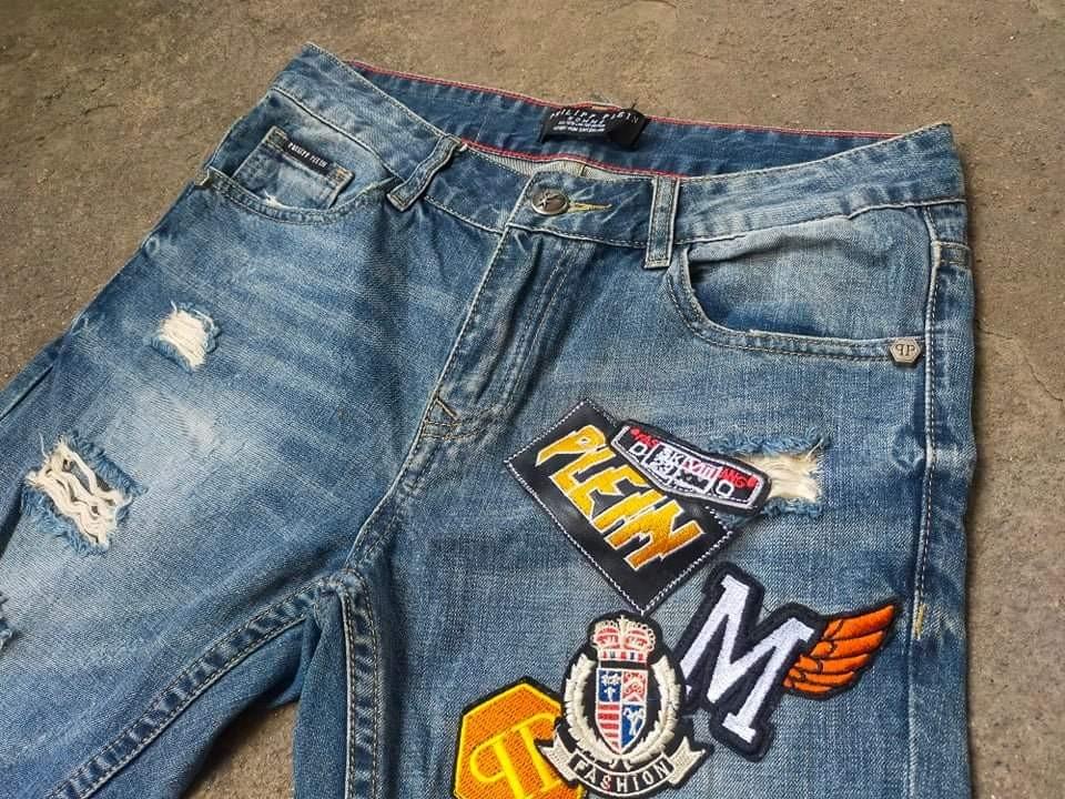 Philipp Plein homme patch tattered jeans