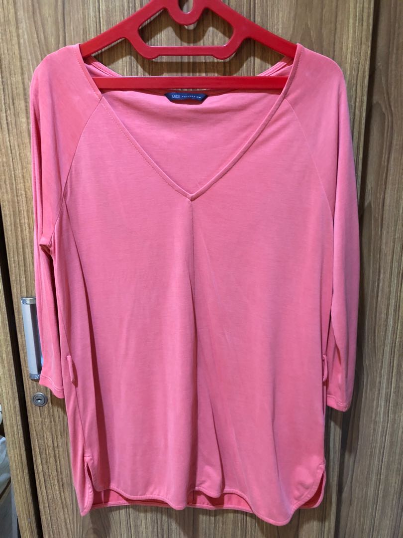 Pink Blouse Marks \u0026 Spencer, Fesyen 