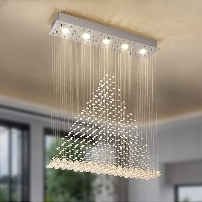 Rectangle Raindrop Crystal Chandelier Display set Furniture